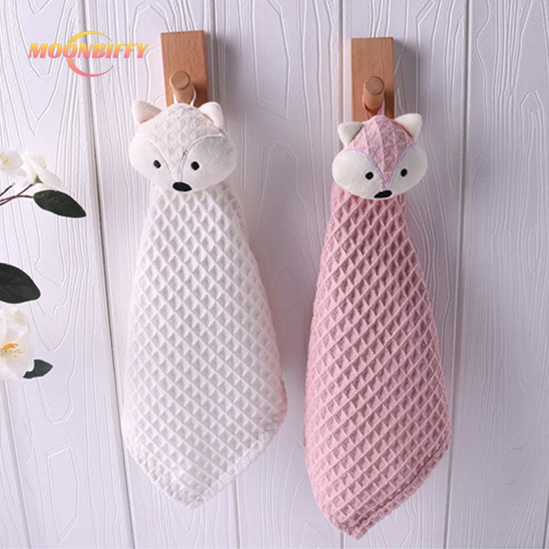 

Baby Towel Handkerchief Cartoon Fox Doll Kids Hand Towel Soft Cotton Infant Toddler Bath Wipe Hanging Towel Cute Absorbent Towel