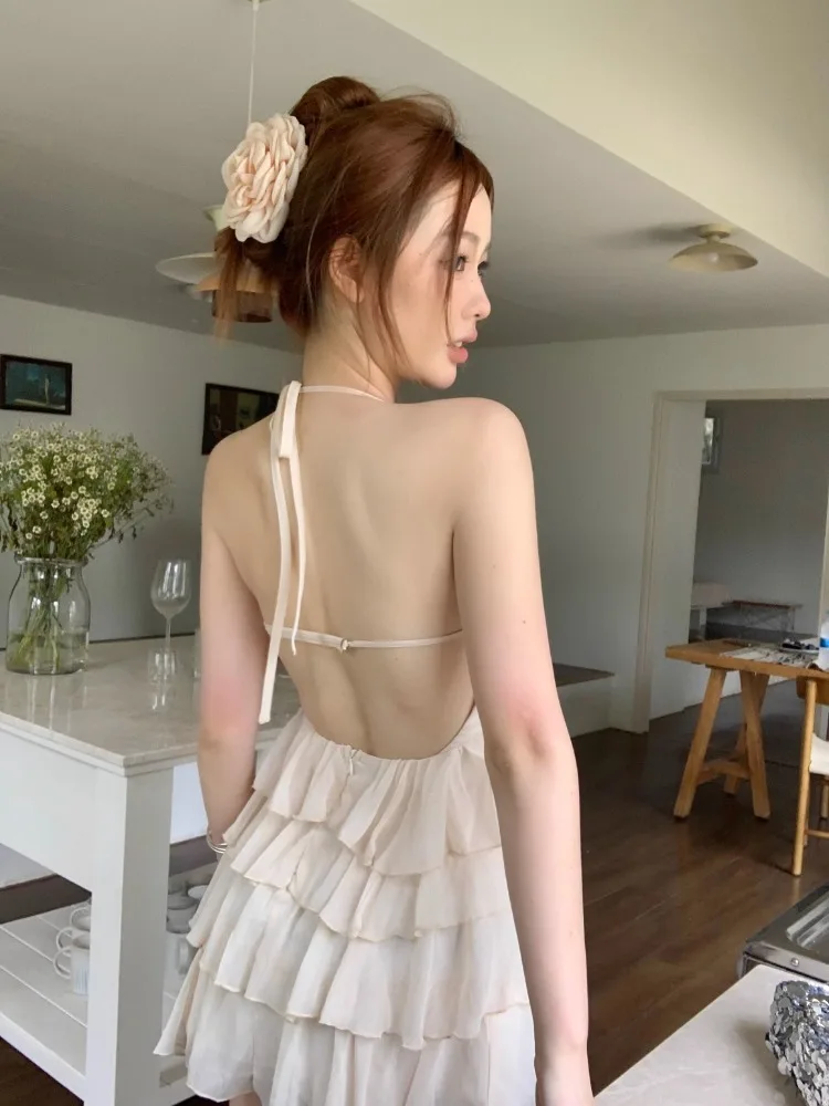 Ezgaga вечерние мини-платья женские сексуальные без рукавов с оборками тонкий