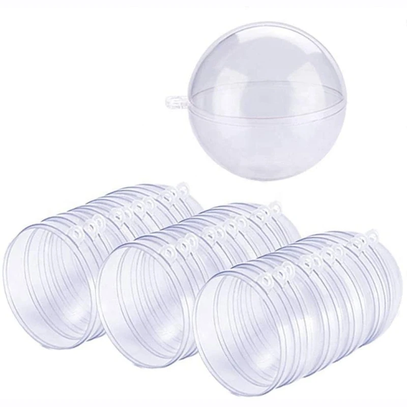

Акция! 24 шара/партия, прозрачный пластиковый шар для новогодней ёлки