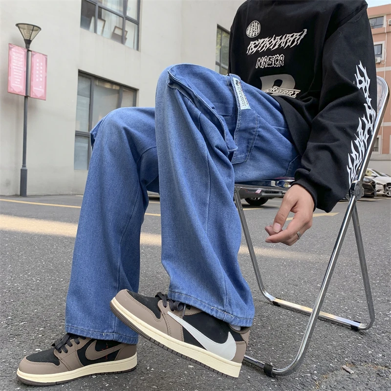 

Straight jeans mens baggy fashion brand insvintage high street trousers port style casual mens trousers2022
