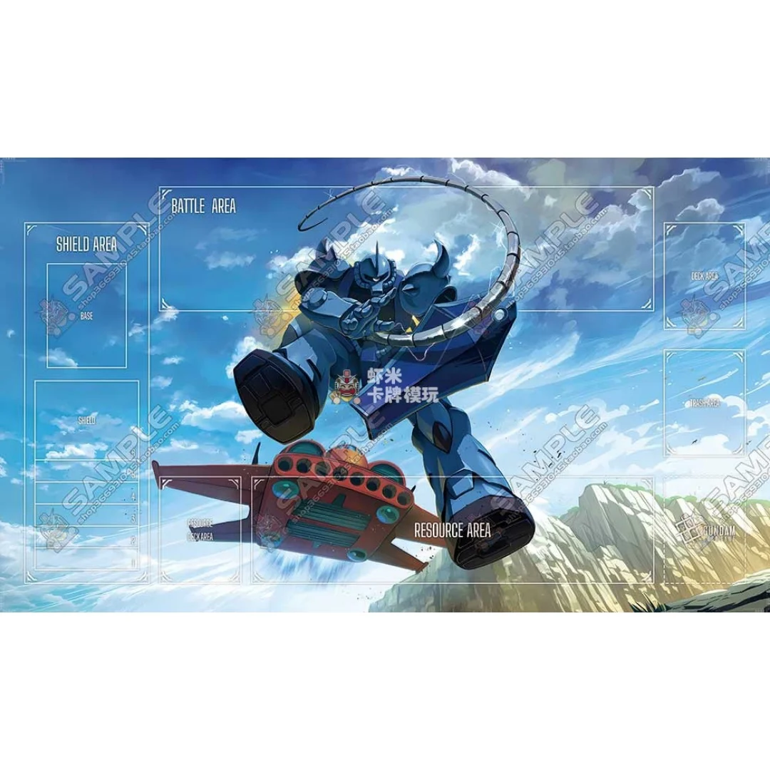 Фото 600x350 мм Подходит для игрового коврика для карточных игр Gundam WCS25-26 Char's Zaku/Sazabi/Zeong, толщина 2 мм, с прошитым краем, резиновый коврик для настольных игр. №3