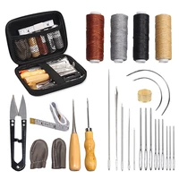 leather sewing tool kit handmade sewing needle stitching perforated awl wax thread set accessories diy leather craft tools