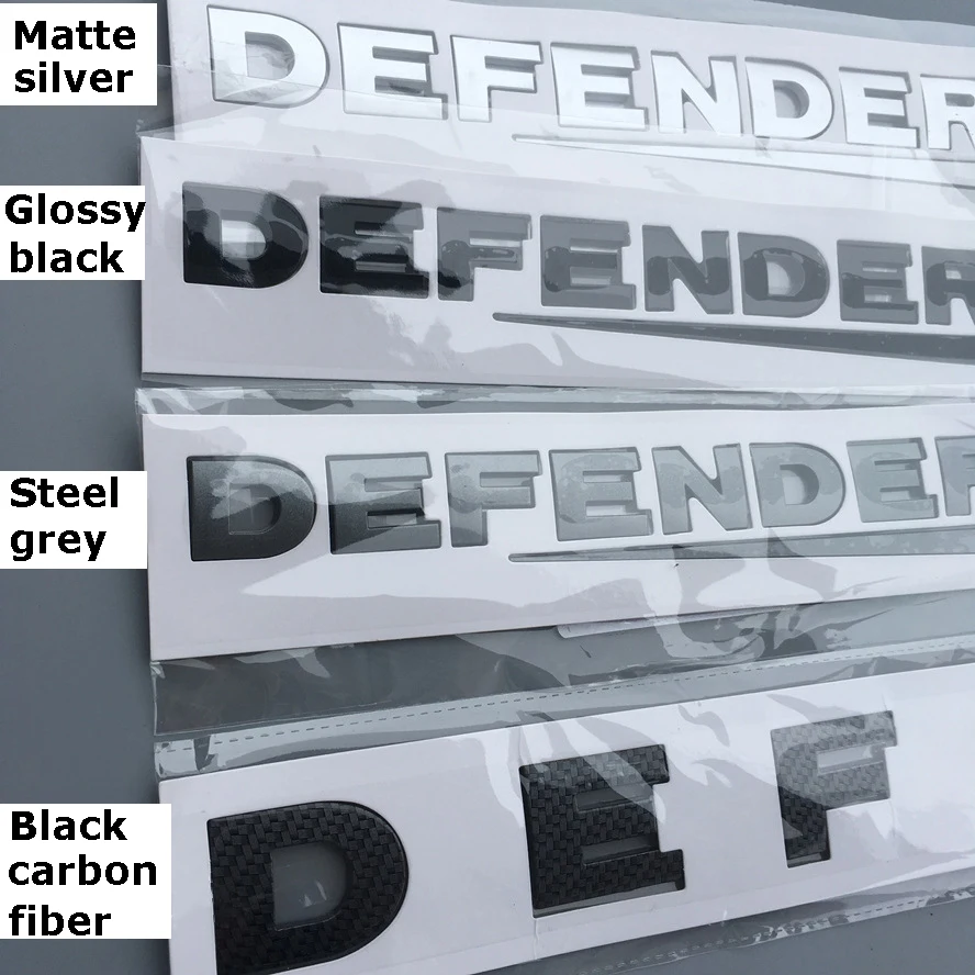 

Letters Emblem for Land Rover DEFENDER Logo Badge Car Styling Refitting Front Hood and Lower Trunk 3D Stickers Auto Accessories