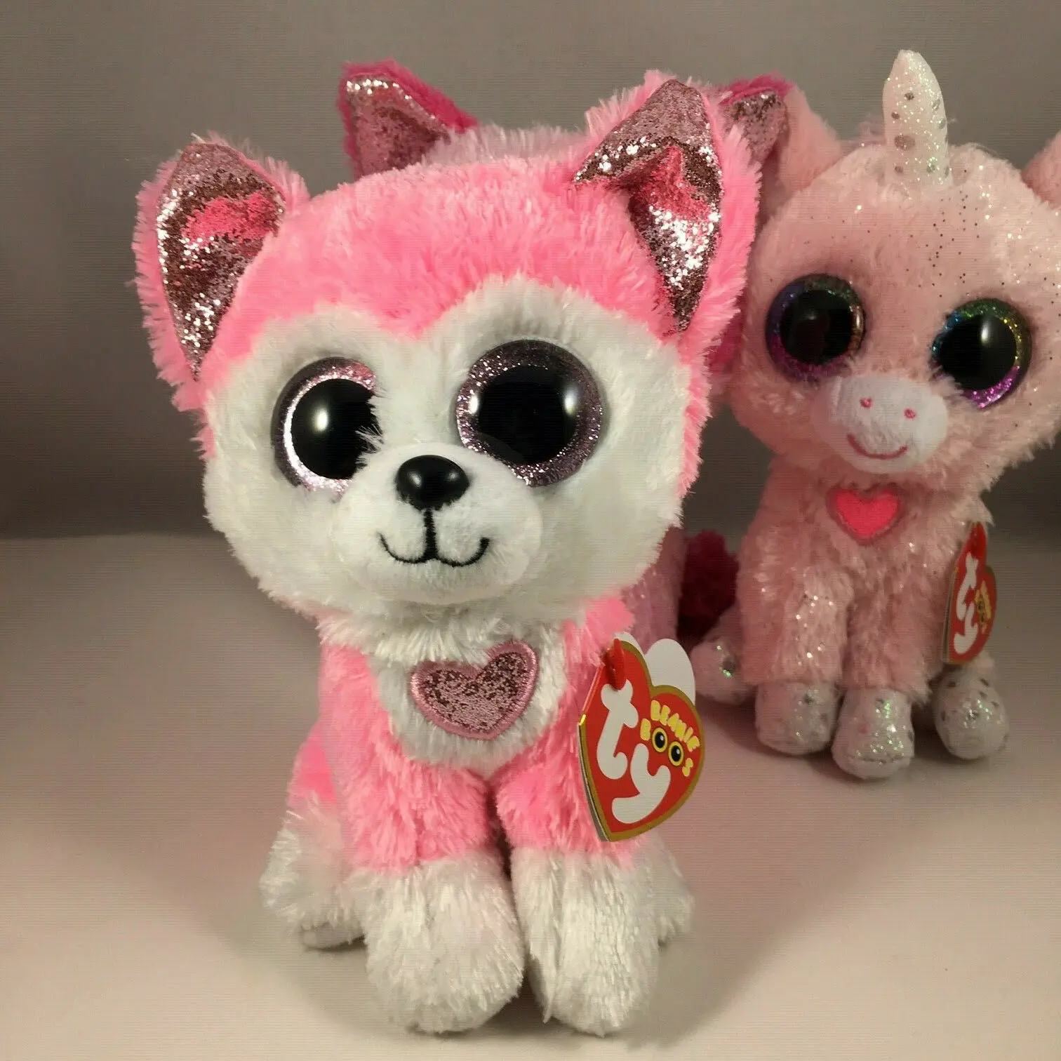 Фото 3 шт. 2022 Новинка TY Beanie Boos большие глаза лиса собака Единорог День Святого Валентина милые плюшевые мягкие игрушки-животные Детская кукла подарок на день рождения №3