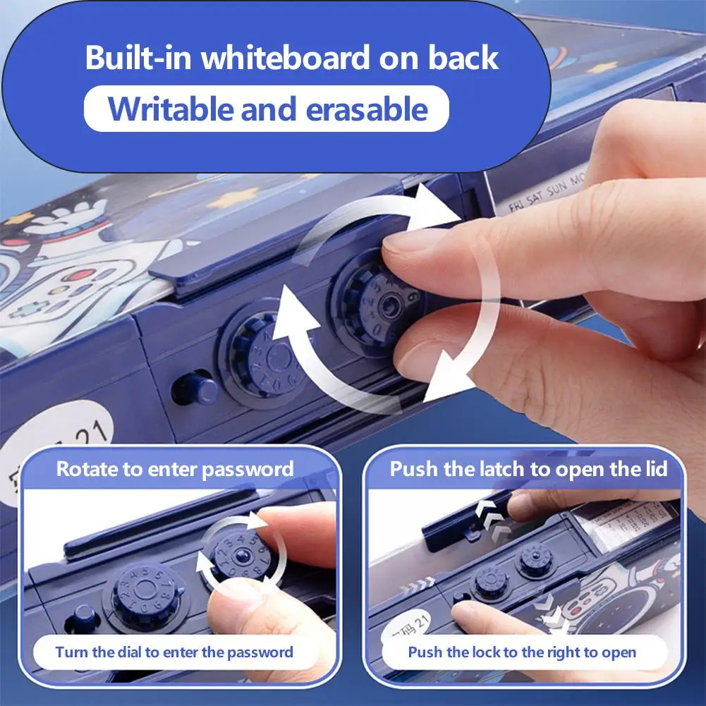 Студенческая многофункциональная двухслойная коробка для канцелярских