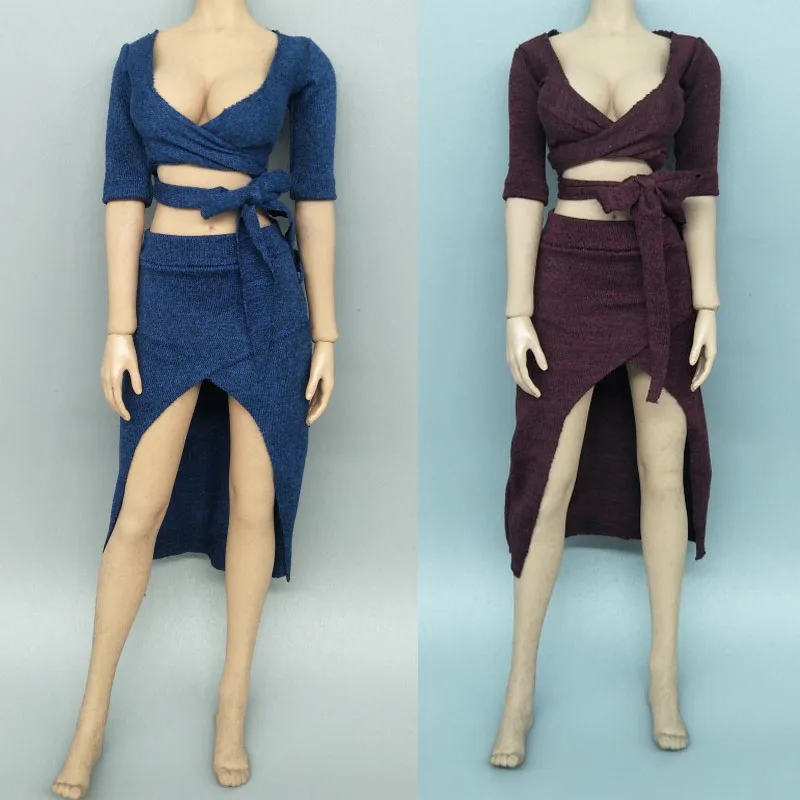 

1/6 Scale female clothes low cut shirt sexy skirt fit 12 inches TBLeague JIAOU DOLL S42 S43 S38 S39 action figure body model