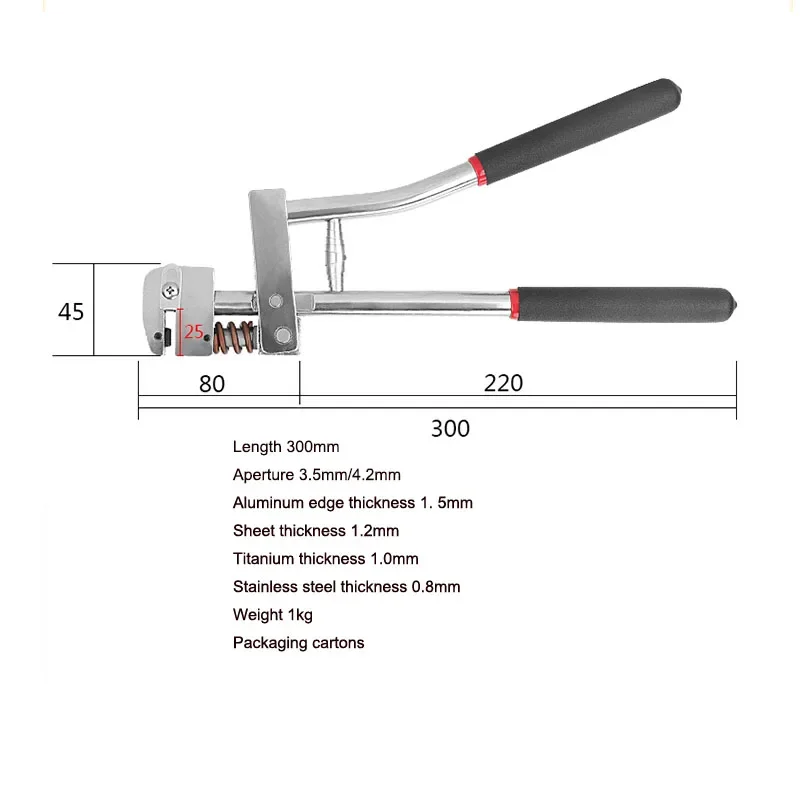 Ручные перфорационные плоскогубцы Железный дырокол Алюминиевый край