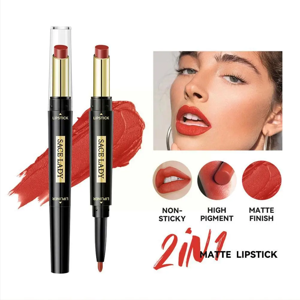 

SACE LADY Matte Lipliner Pencil Long-Lasting Lipstick Pigment Lip Matte Makeup High Cosmeti Pigmented Highly Waterproof Lip L1M3