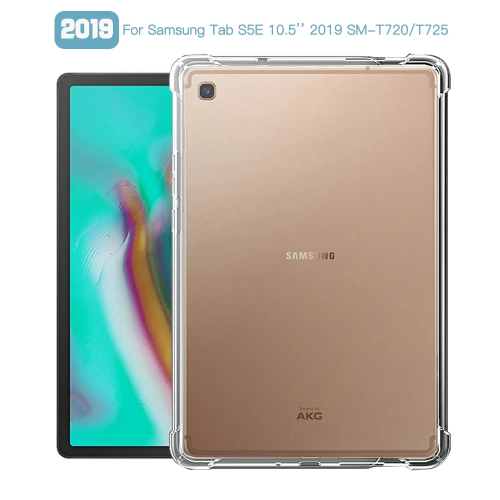 

Shookproof Tablet Case For Samsung Galaxy Tab S5e 10.5 2019 SM-T720 SM-T725 Transparent TPU Silicon Back Cover