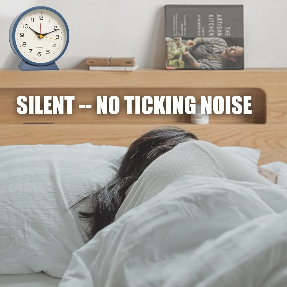 4 5 дюймовый Ретро Аналоговый Будильник на батарейках небольшой тихий