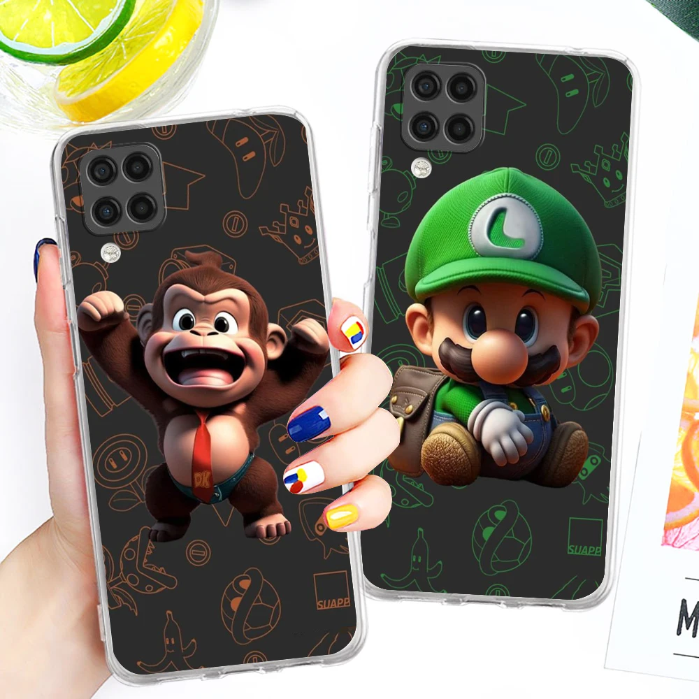 

Cute Cartoon Anime Mario Art Transparent Phone Case For Samsung A73 A72 A71 A53 A52 A51 A42 A34 A33 A32 A21 A13 A04 A03 5G