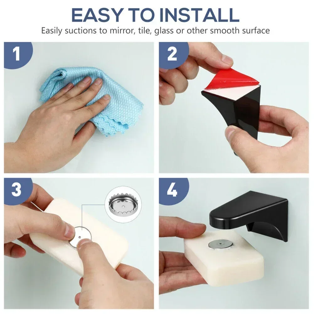 Мыльница магнитный держатель для мыла 1 шт. 7 5*4 5**4 3 см АБС-пластик черный цвет