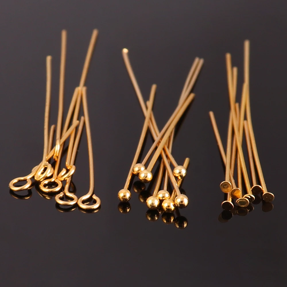 100pcs/Lot Head Pins 316 Stainless Steel Flat Head Ball Head Eye Head Pins Metal Headpins Pin For DIY Jewelry Making Accessories