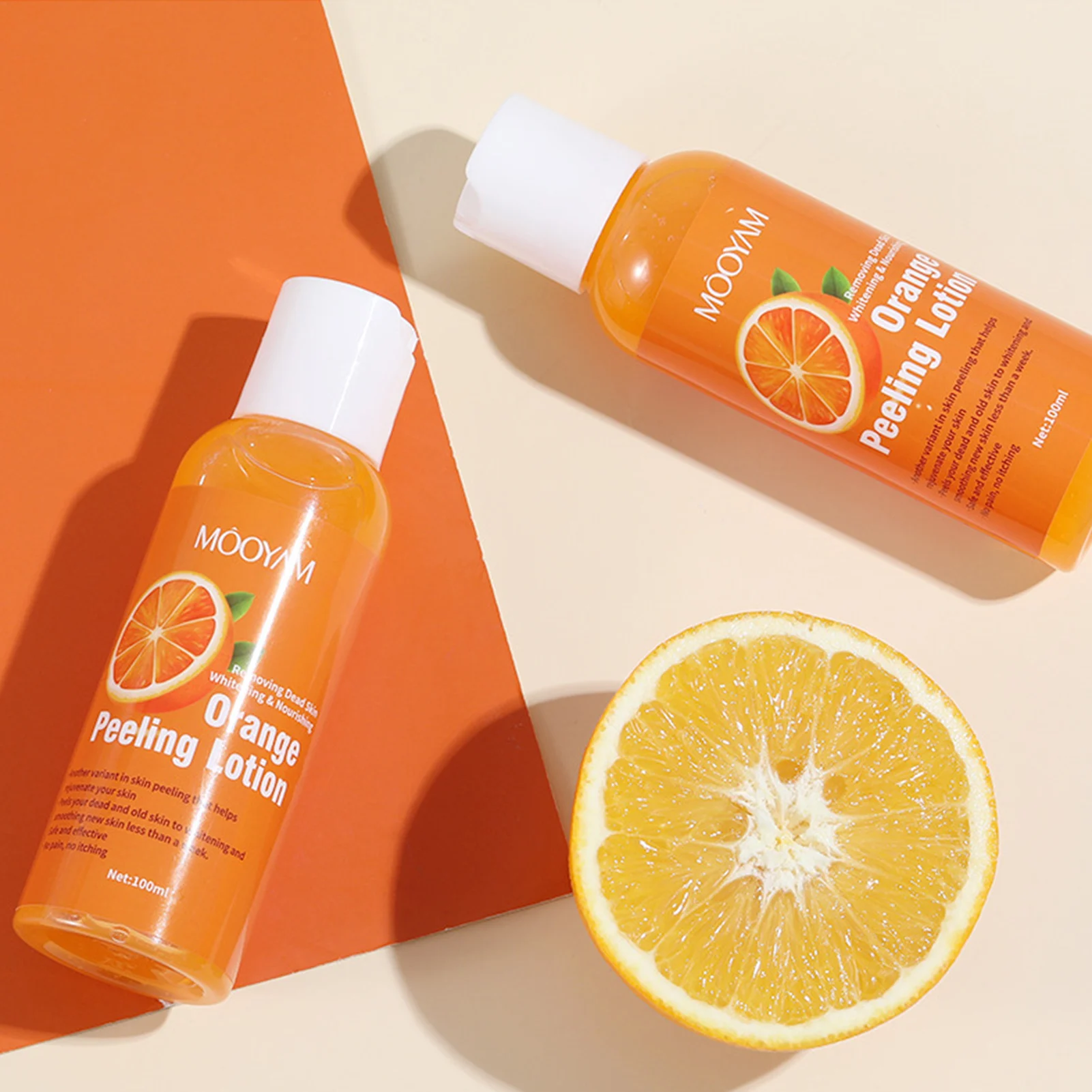 Лосьон отшелушивающий для ног 100 мл осветляющая оранжевая эссенция тела шеи