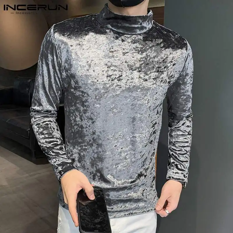 

INCERUN Tops 2022 Handsome Well Fitting Men's Solid Comfortable Camiseta Stylish Male Casual Hot Sale Long Sleeve T-shirts S-5XL