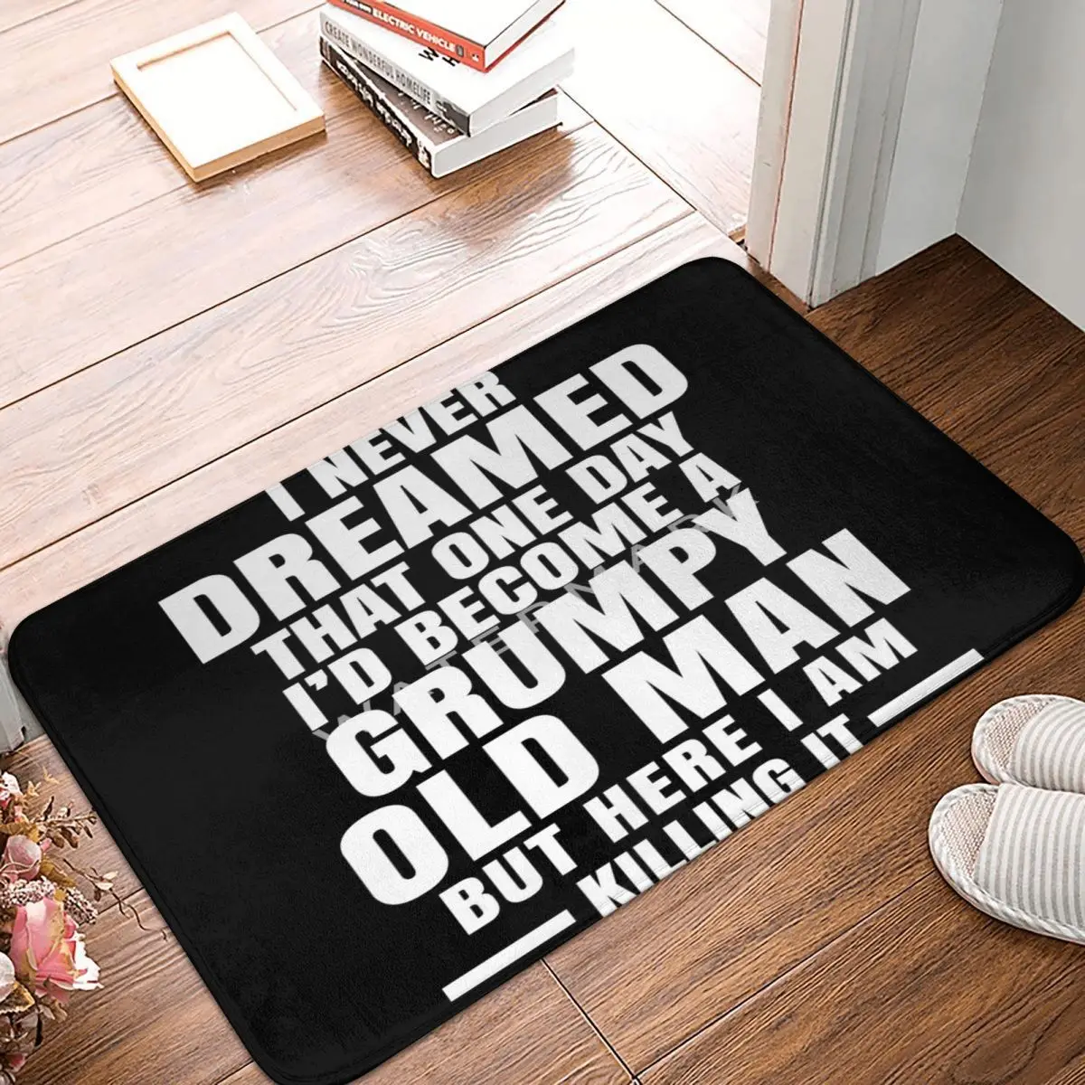 

GRUMPY OLD MAN FUNNY Carpet, Polyester Floor Mats Retro Practical Carpets Festivle Gifts Mats Customizable