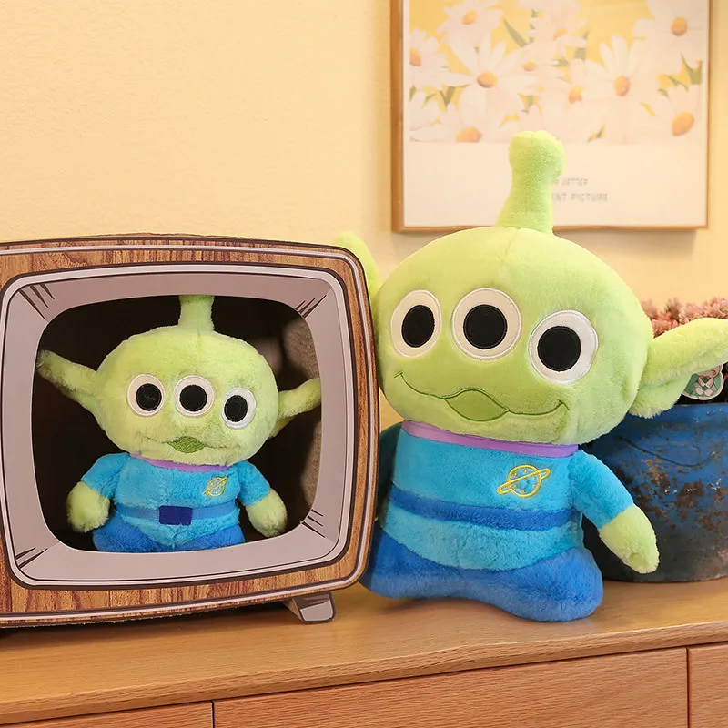 

21-35cm Kawaii's Cartoon Three-eyed Alien Plush Stuffed Doll Cute Children's Soothing Throw Pillows Boys and Girls Gift Toys