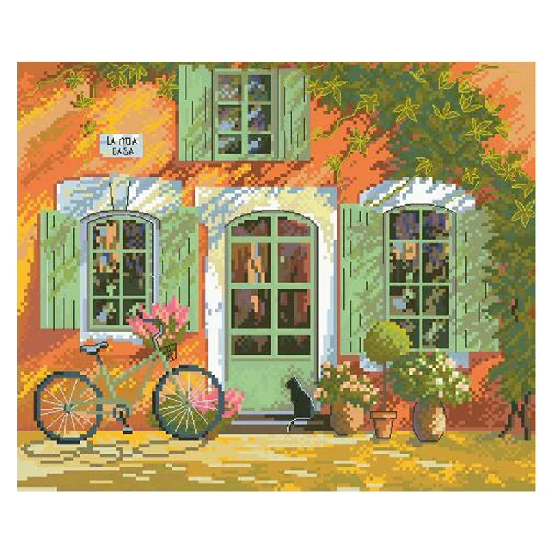 Коллекция Amishop Gold Набор для вышивки крестиком Оранжевое настроение старый дом