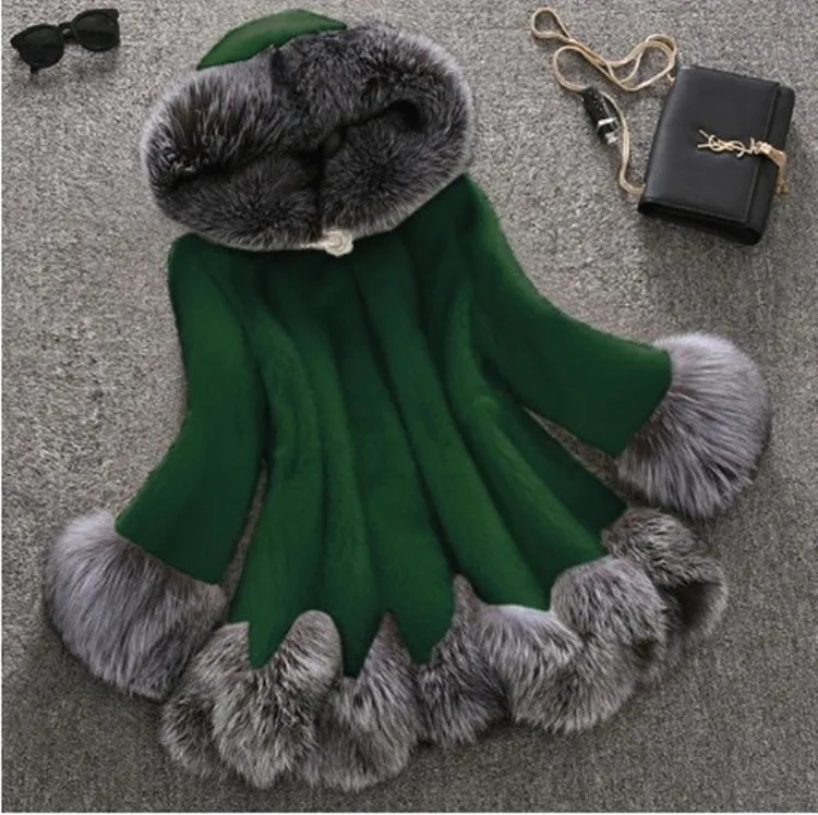 Limited Coats Woman Winter 2022 Women's Winter Coats Fur Mink Fur Thick Winter High Street Other Slim Real Fur Woman Coat enlarge