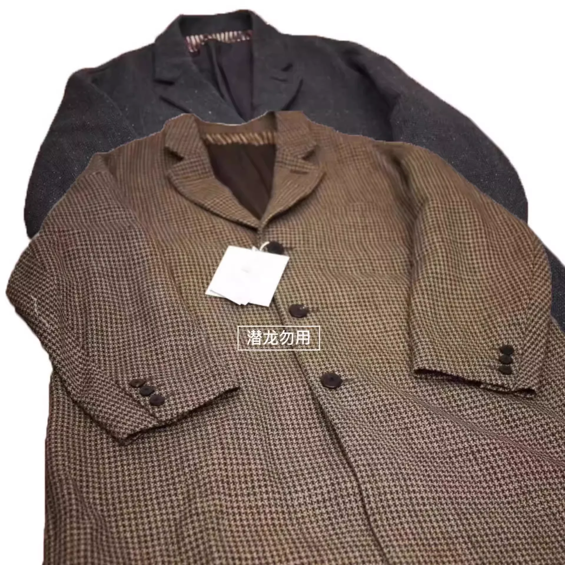 Женское твидовое пальто с рисунком гусиные лапки