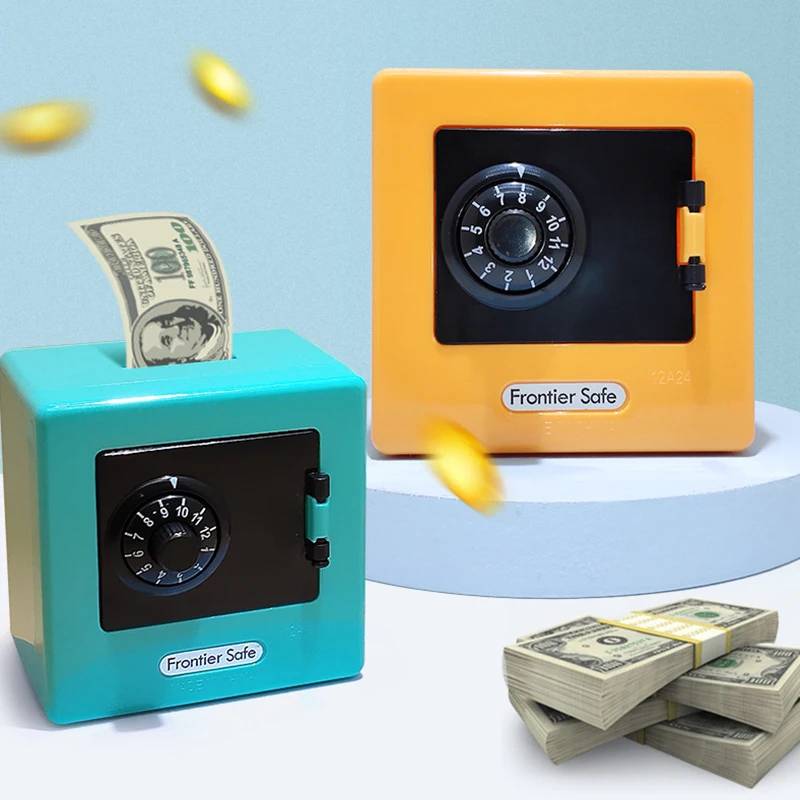 1Pc Cartoon Simulation Money Boxes Rotating Password Lock Money Jar Piggy Bank Creative Mini Kids Coin Saving Deposit Safe Box