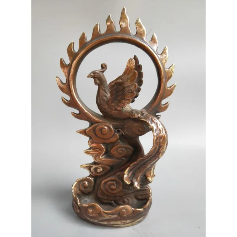 

Chinese archaize brass Flame Phoenix Baflow incense burner