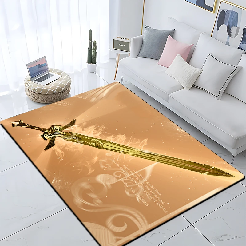 Art Printed Cold Weapon Sword Pattern Carpets for Living Room Bedroom Carpet Area Large Rug Cool Floor Mats Alfombras Para Sala