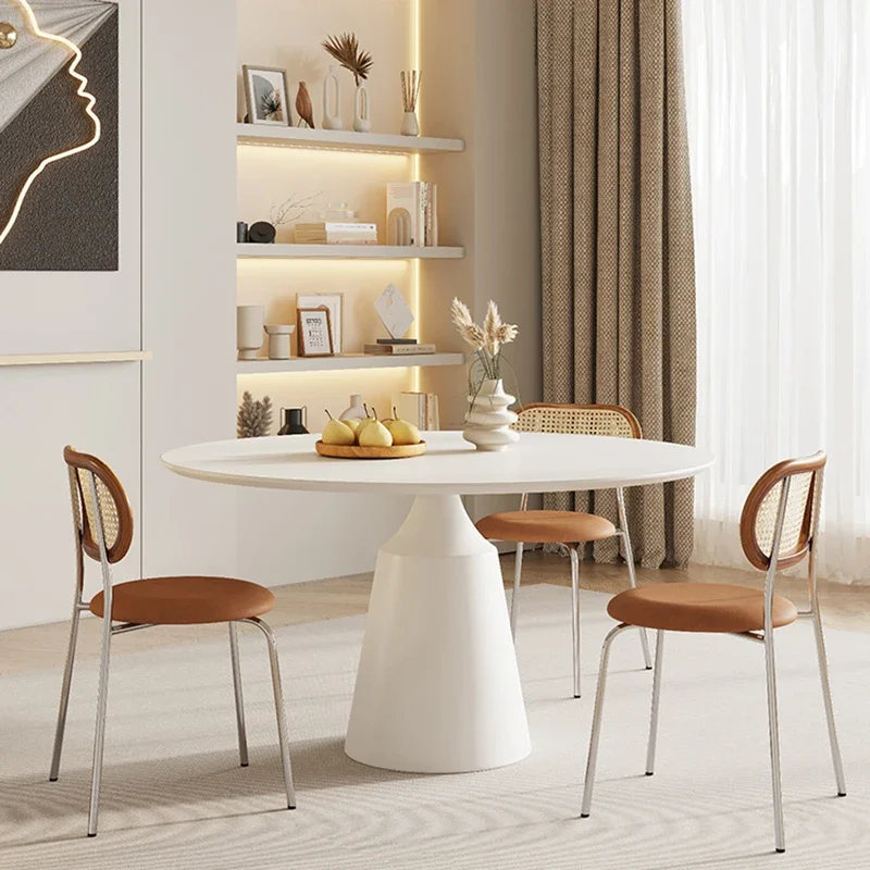 Минималистичные обеденные столы для гостиной кухни круглые уличные