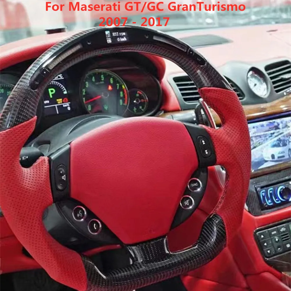 For Maserati GT/GC GranTurismo 2007 - 2017 Car Steering Wheel Carbon Fiber  Car Steering Wheel Buttons Multimedia Player Android