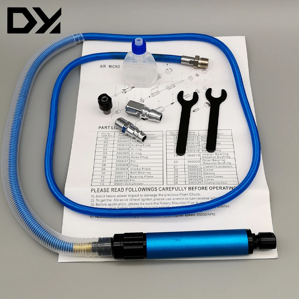 

DA-YA высокоскоростной пневматический Микро-инструмент для полировки, гравировки, шлифовки, резки, пневматические инструменты, два патрона, 3 ...