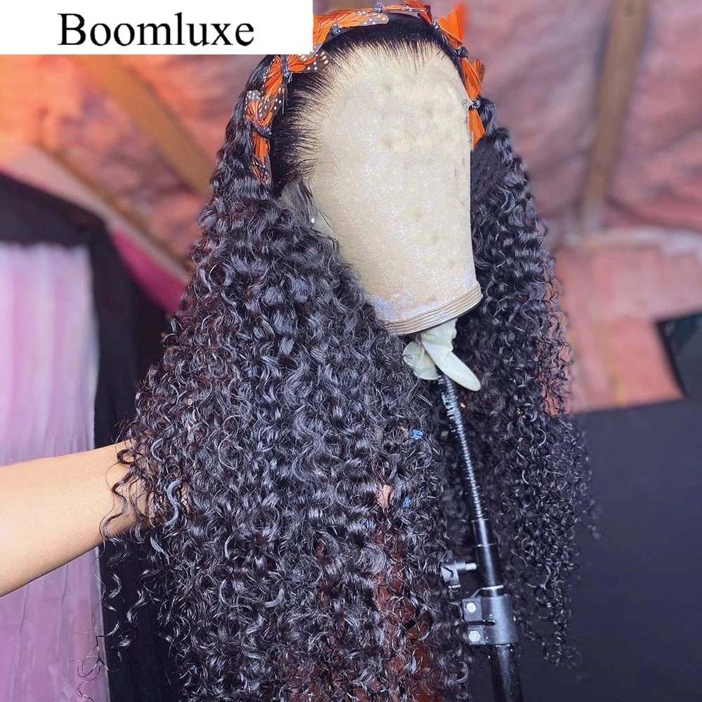 

Парик Boomluxe из человеческих волос, высокая плотность, 13x 4, 8-26 дюймов