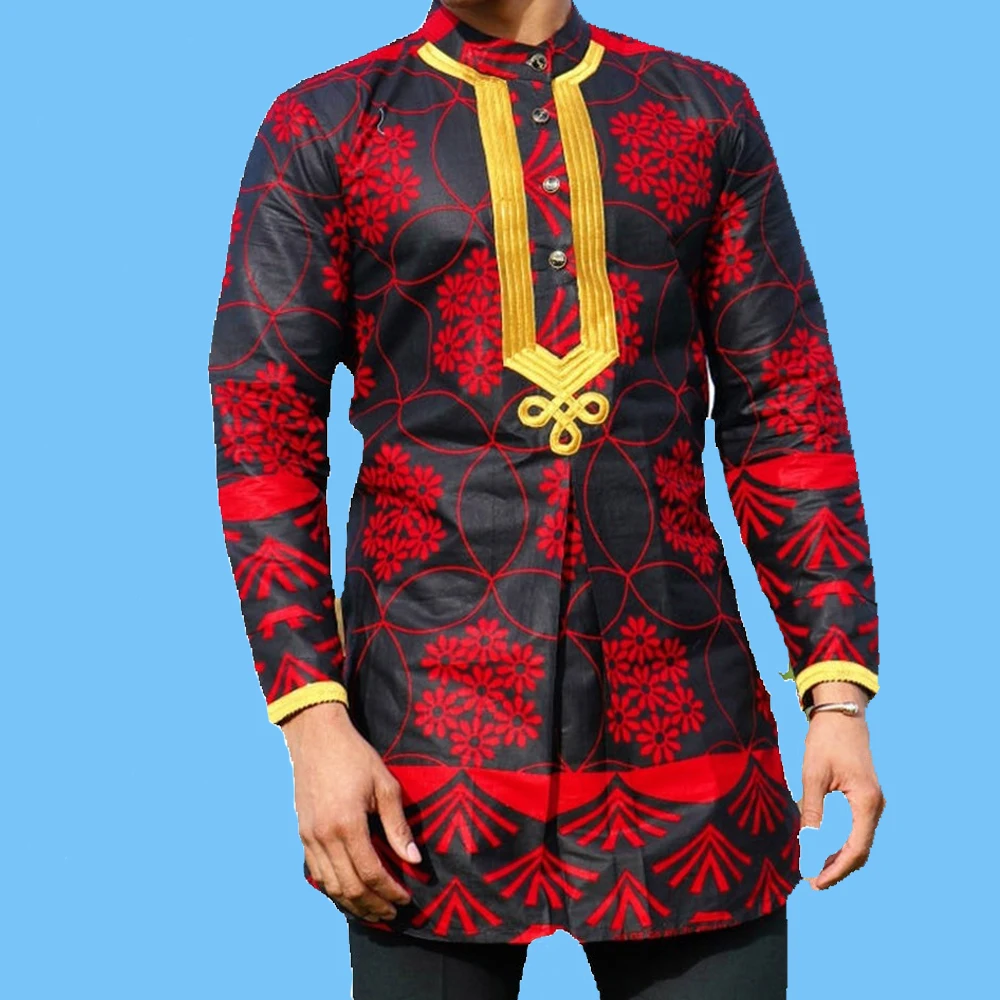 Dashiki 2-Piece Men's Set Printed Colorful Long Sleeve Top Pants African Ethnic Male Suit For Wedding Gentleman Outfits Clothing