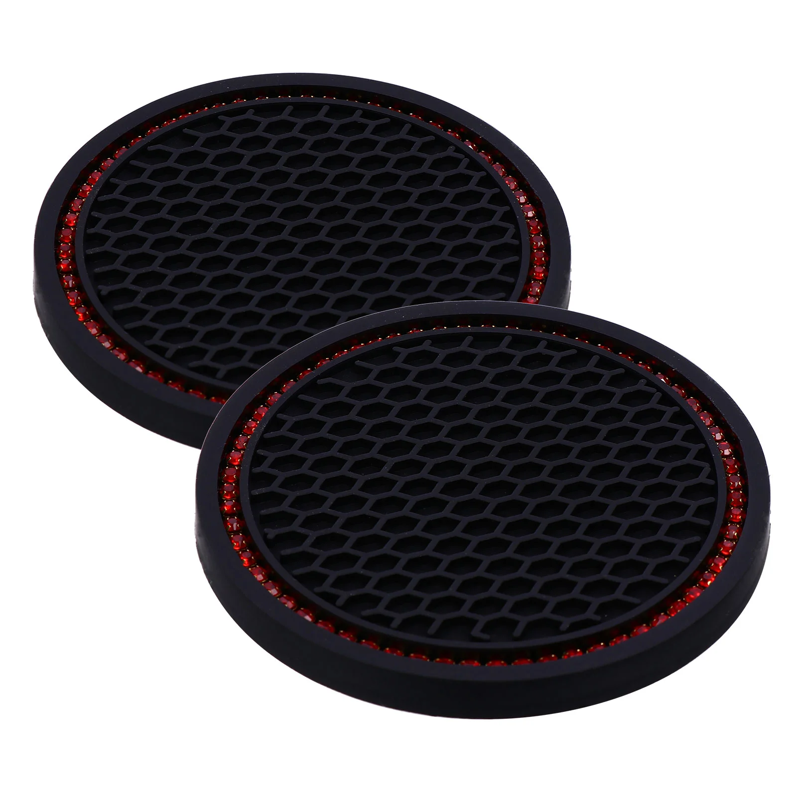 

Car Coaster Cup Coasters Holder Insert Crystal Skid Mat Decorative Rubber Silicone Anti Pad Drink Rhinestone Coffee