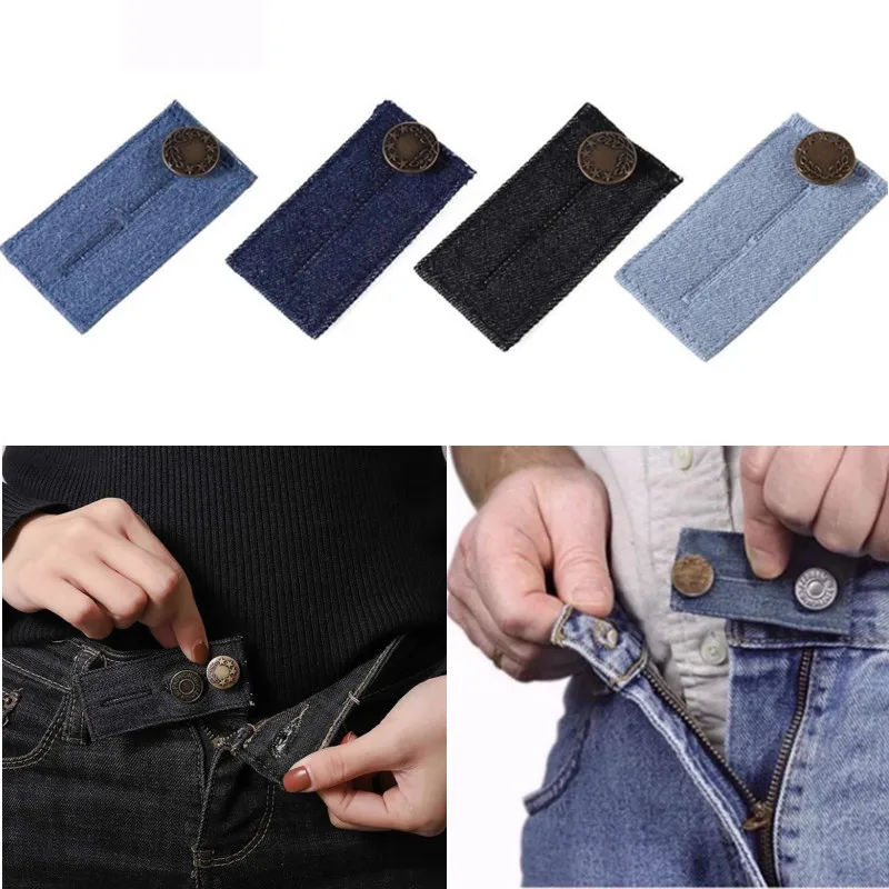 

Belt Extension Buckle Jeans Trousers Waist Expander Waistband Extender Button Elastic Adjustment Waist Button Garment Accessory