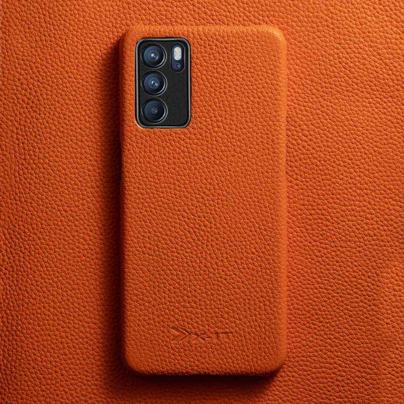 

For OPPORENO7 Leather Phone Case New Top Leather Net Red Special Fit 6 5 4 Find X5 X3 ProPlus Pro Series