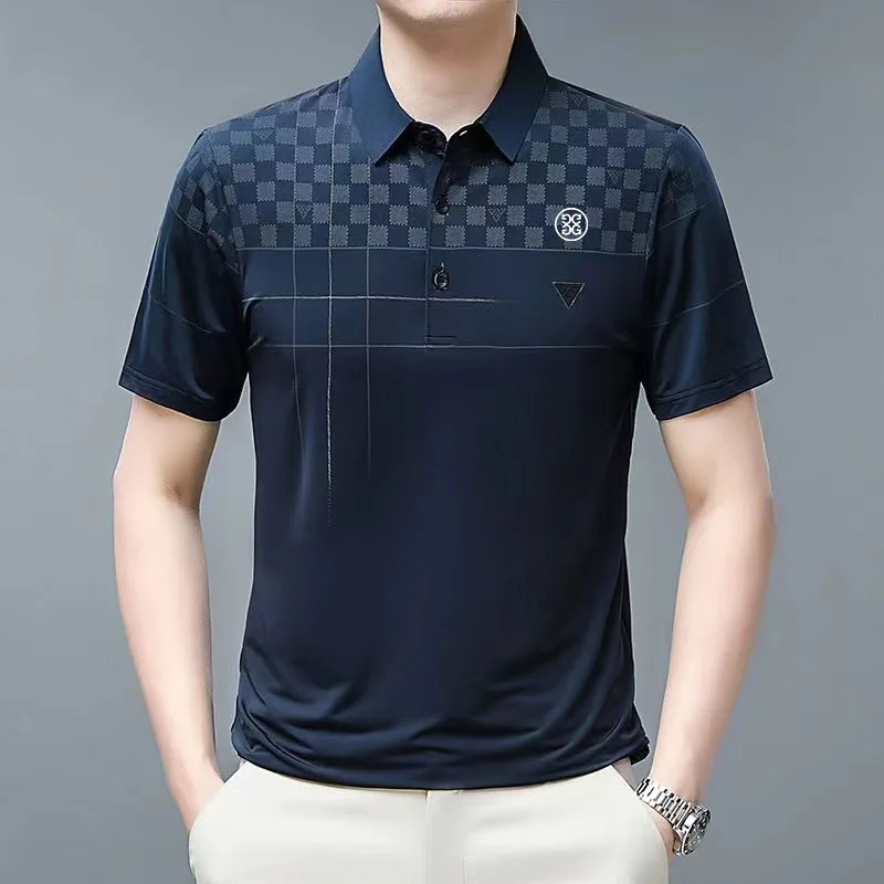 Golf Shirts Embroidery Men Golf Wear Summer Men's Golf T-shirt Comfortable Men's Tops Short Sleeves Golf Tops Men Golf Clothing