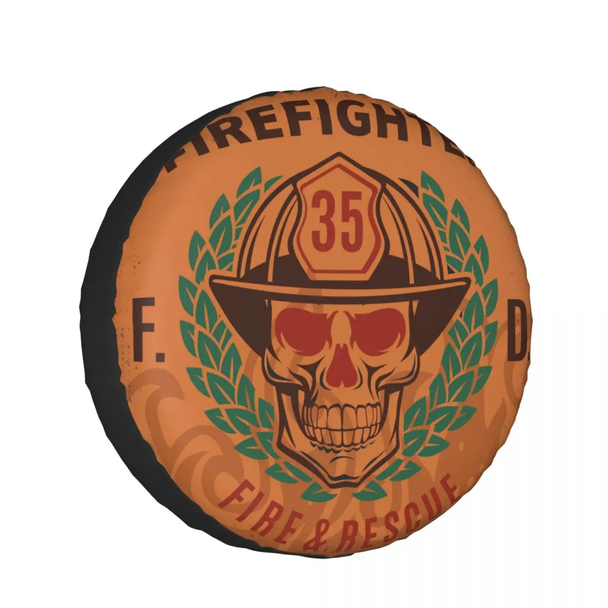 

Universal Car Tire Cover Case Spare Tire Wheel Bag Tyre Spare Storage Cover Polyester Vintage Firefighting Skull