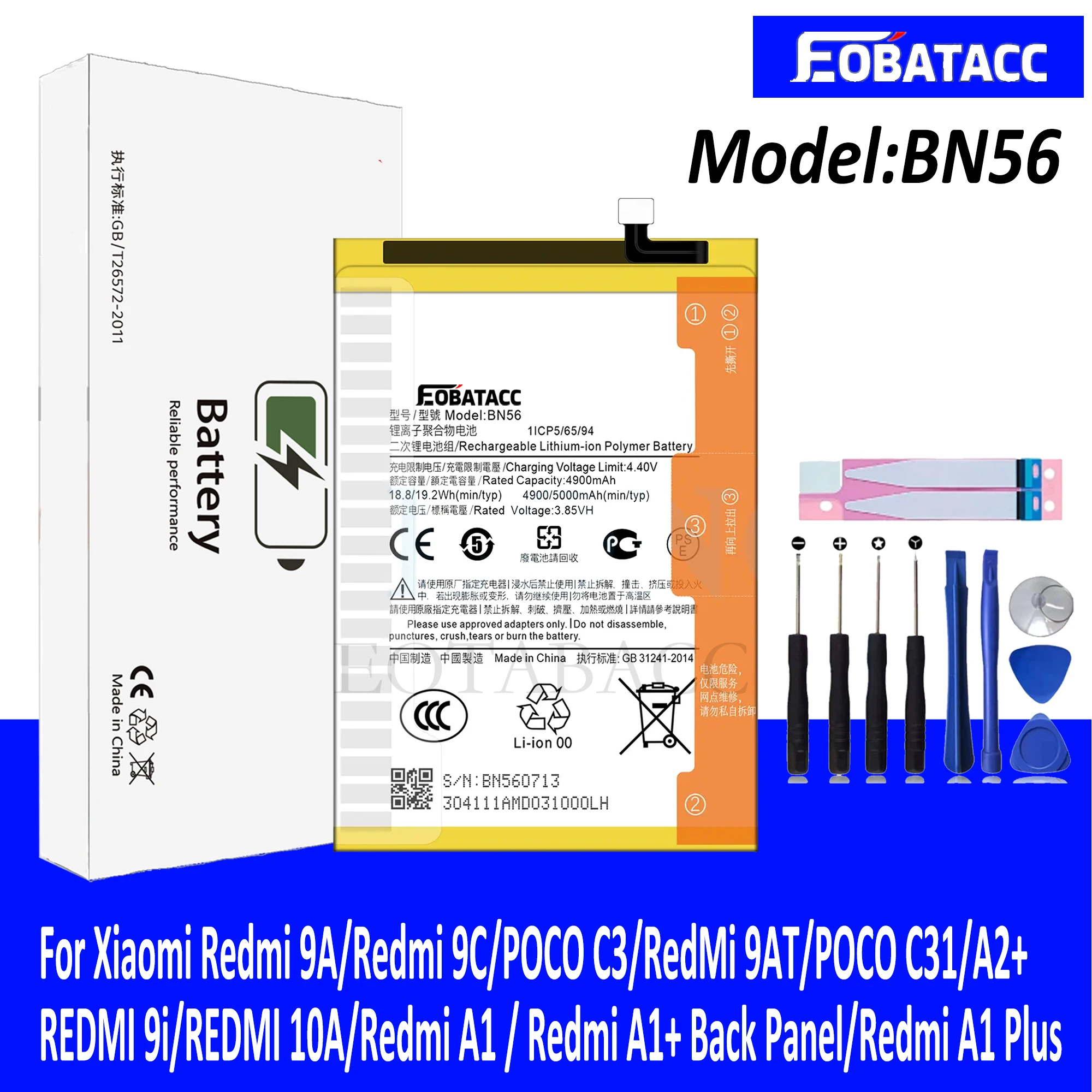 EOTABACC 100% оригинальный аккумулятор BN56 для Xiaomi POCO M2 Pro Redmi 9A 9C 5000 мАч аккумуляторы