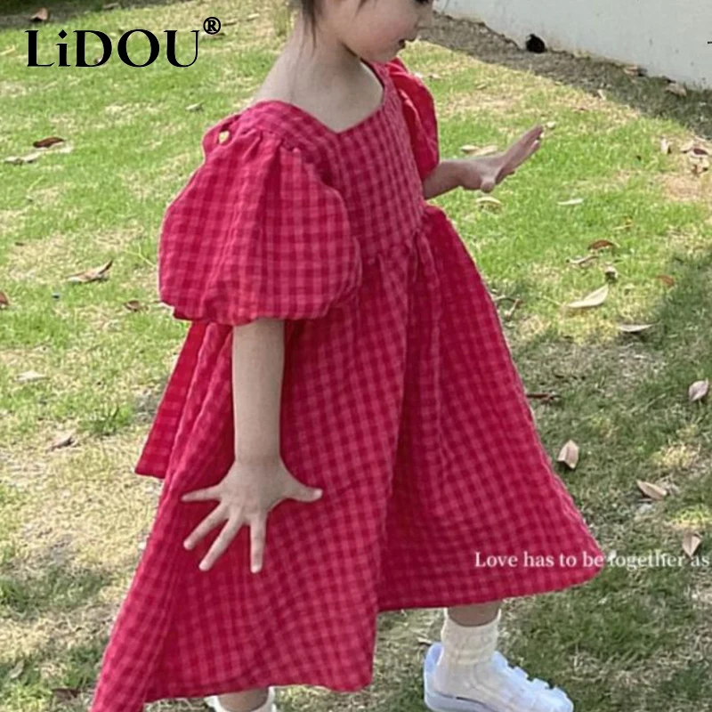 Женское платье с коротким рукавом однотонное повседневное свободное в Корейском