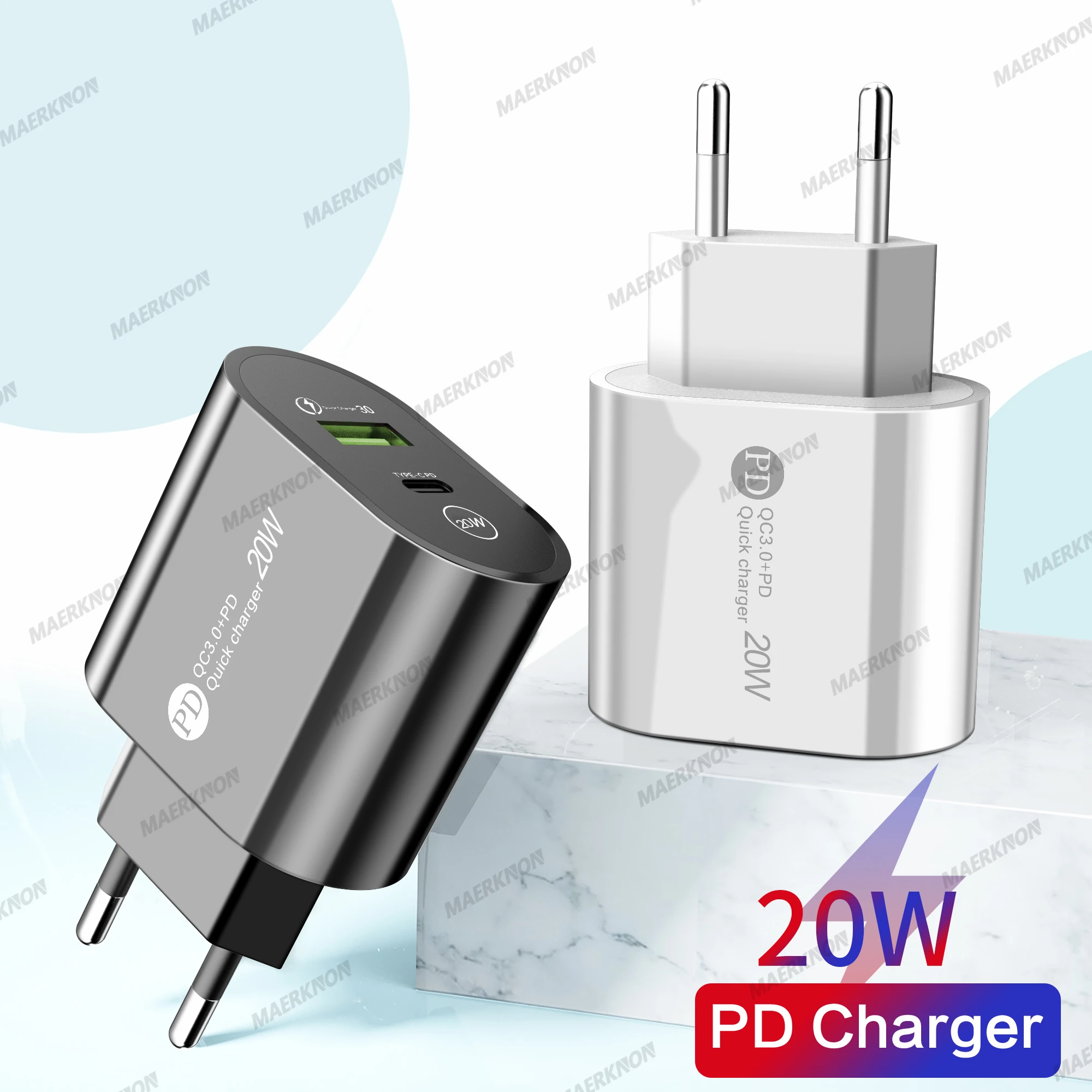 

Fast Charge Charger For iPhone 14 13 12 11 Pro Max Xiaomi Oneplus Dual Ports QC 4.0 3.0 Portable USB Type-C Cellphone Adapter