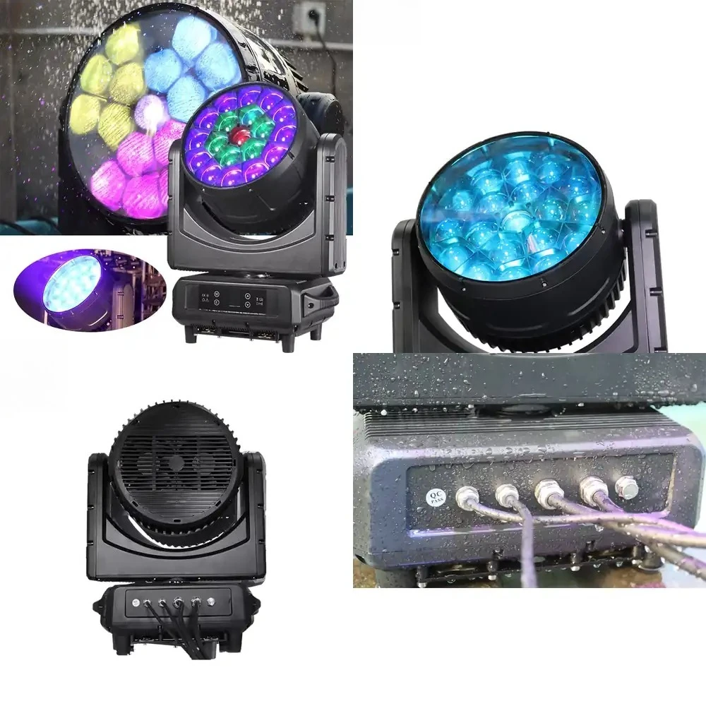 Фото Светодиодный прожектор Bee Eye LED Moving Head Wash Zoom 19x40W для сценических мероприятий, дискотек, концертов, театральных инсталляций, с эффектом «большие круглые глаза» №1
