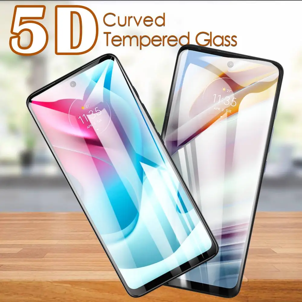 

5D закругленные края полное покрытие закаленное стекло для Motorola Moto G200 G71 G52 G50 G40 Fusion G100 G60 G51 G41 Защитная пленка для экрана