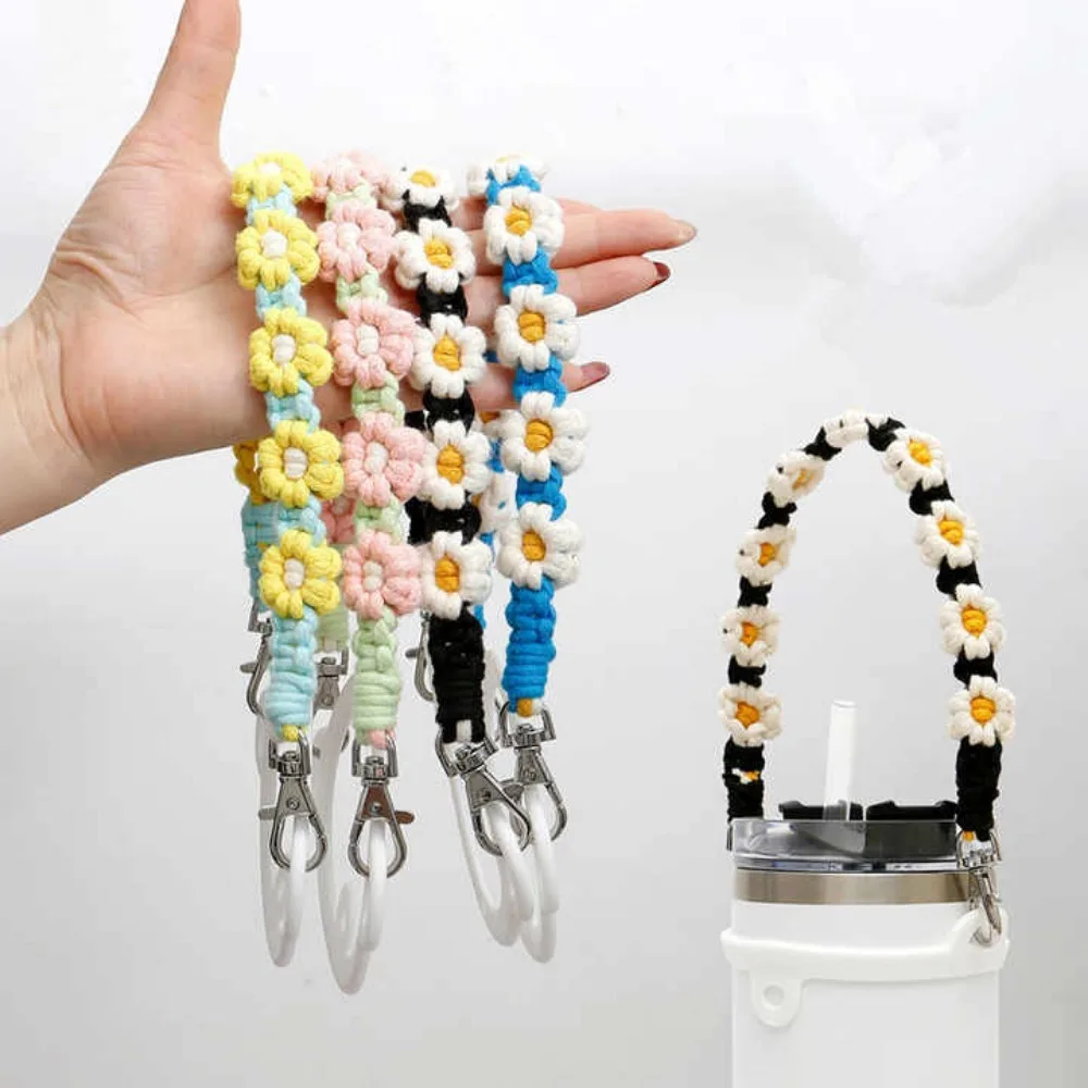 Переноска для напитков ручной работы в стиле макраме с регулируемым ремешком на