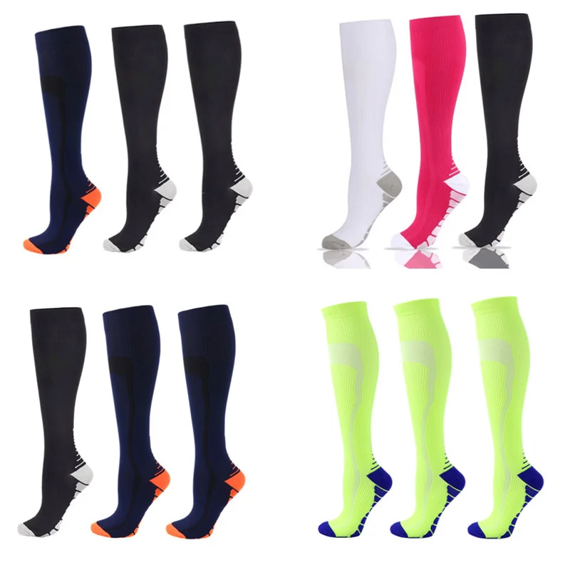 

3 Pairs/Lot Pack Compression Socks Arrow Pattern Sports Socks 20-30 Mmhg Running Socks Compression Nursing Socks for Athlete