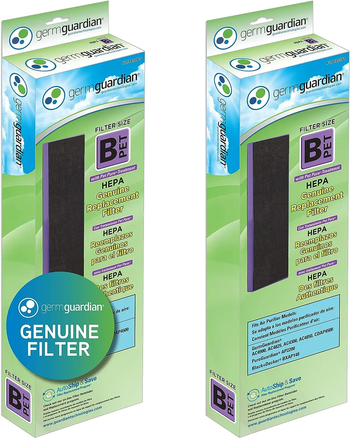 

Purifier Filter FLT4850PT Genuine True HEPA with Pet Pure Treatment Replacement Filter B Pet for AC4300/AC4800/4900 Series Air P