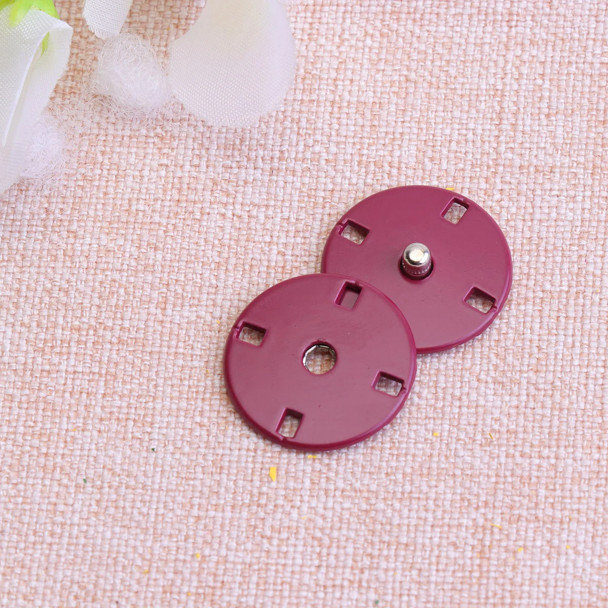 

10pcs Alloy Button Metal Hands Sew Buttons Coat Buckle Flat Buttons for Clothes (Dark Red)