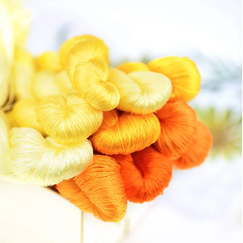 #08 мягкая нескрученная шелковая нить для изготовления бархатных цветов ЩЕТОЧНАЯ