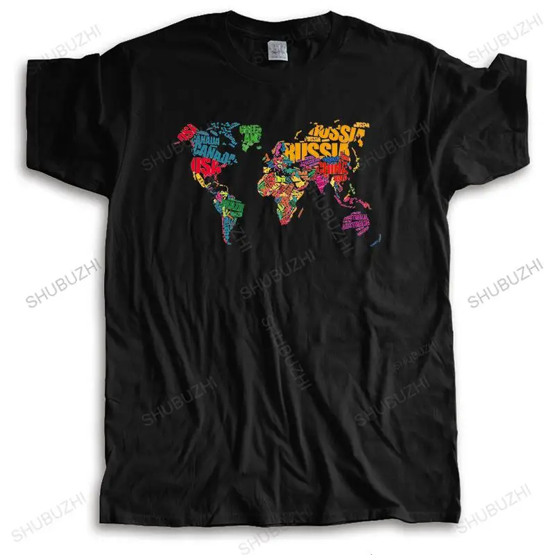

Fashion brand black t shirt mens loose short sleeve world map summer cptton tee-shirt men cotton tops euro size boys gifts