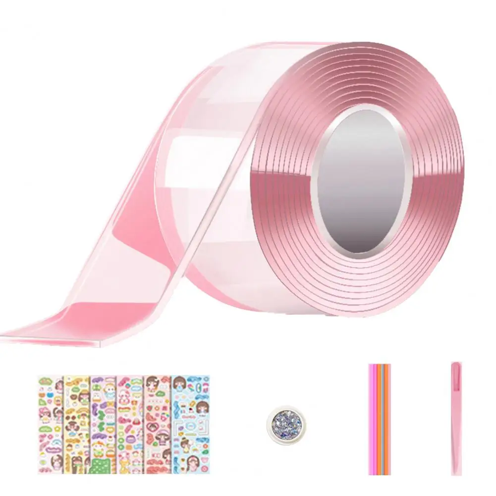 

1 компл. Креативная клейкая лента с несколькими узорами самоклеящаяся лента без следов Двусторонняя лента игрушечное украшение