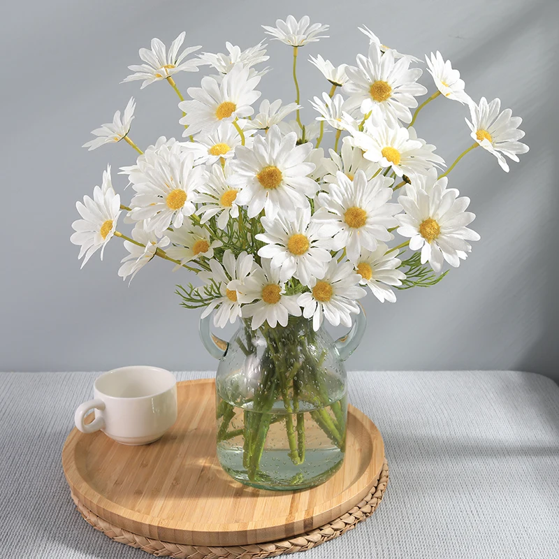 

52cm white Daisy Non-woven Fabrics Flower Bouquet Artificial Flowers high quality valentines home decoration accessories wedding